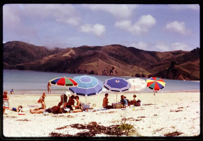 Image: Picnic group at Long Beach, 1966