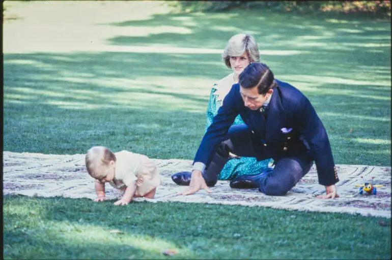 Image: Prince Charles, Princess Diana and Prince William at Government House, 1983