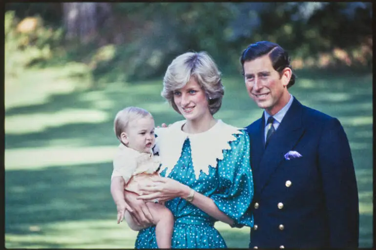 Image: Prince Charles, Princess Diana and Prince William at Government House
