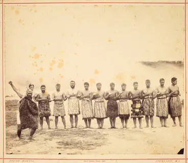 Image: Male kapa haka group at Whakarewarewa