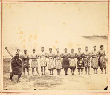 Male kapa haka group at Whakarewarewa Image: Male kapa haka group at Whakarewarewa