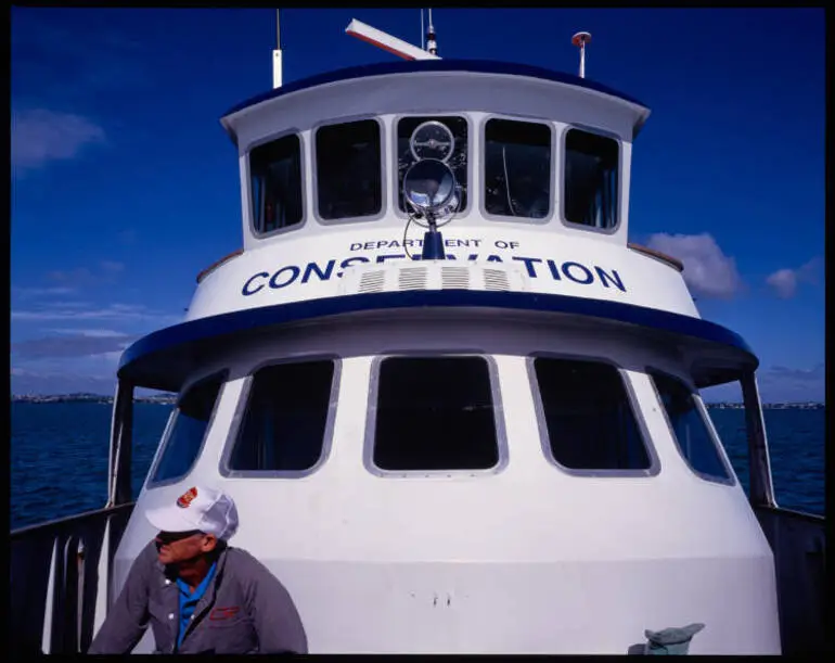 Image: Department of Conservation vessel, Hauraki Gulf, 1995