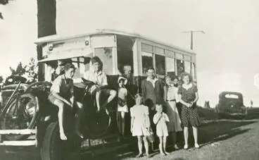 Image: The Albany School bus on picnic day.
