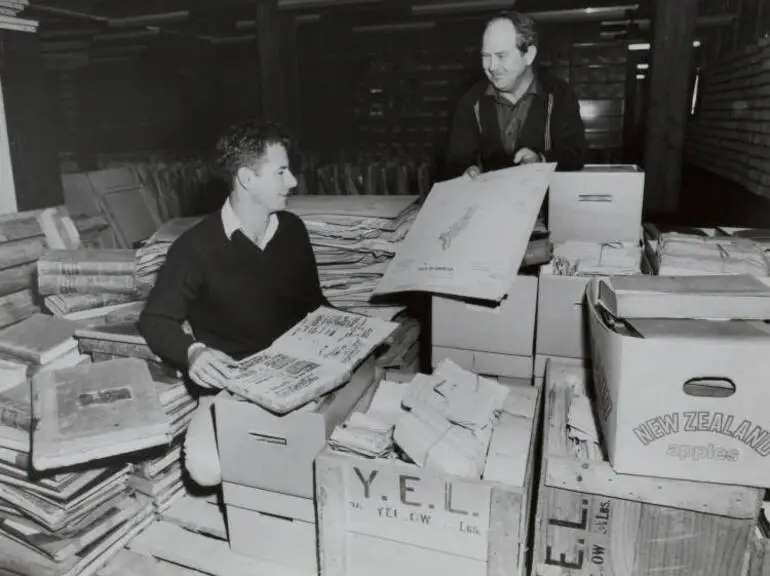 Image: Floods pose threat to archives, Mount Wellington, 1985