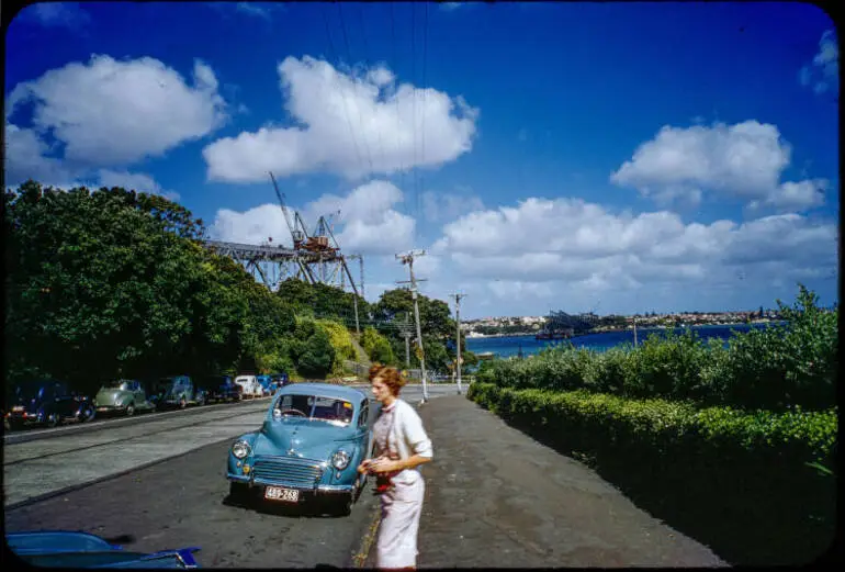 Image: Auckland Harbour Bridge under construction, 1958