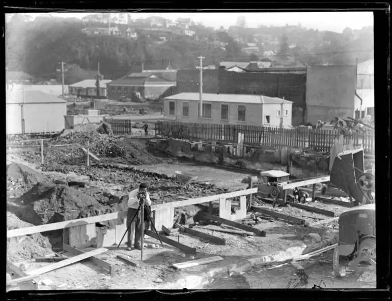 Image: New foundation laying, Napier Earthquake, 1931