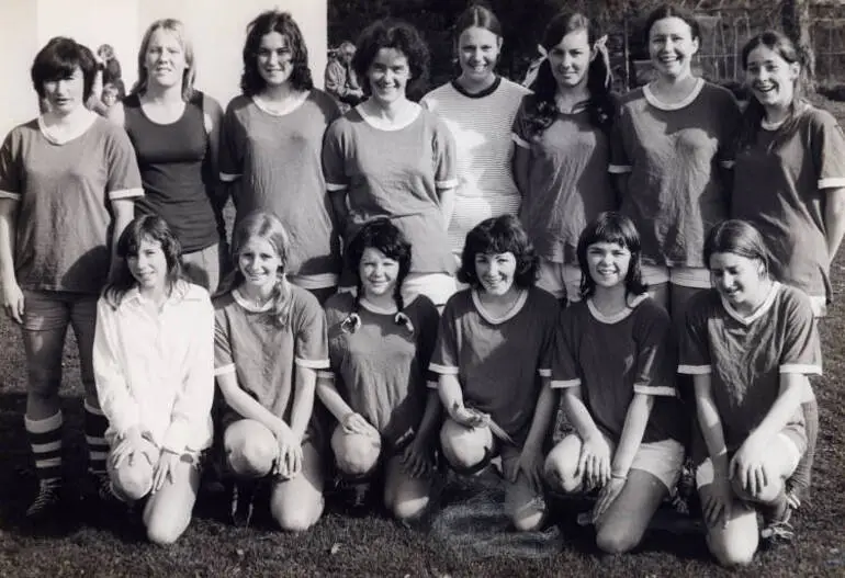 Image: 'Ladybirds' soccer team, Papakura, 1972.