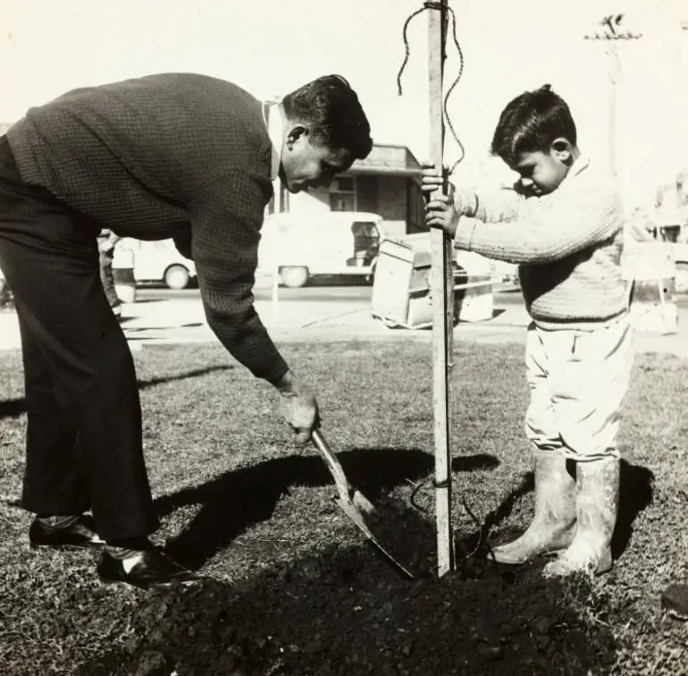 Image: Planting trees, Ōtāhuhu, 1966