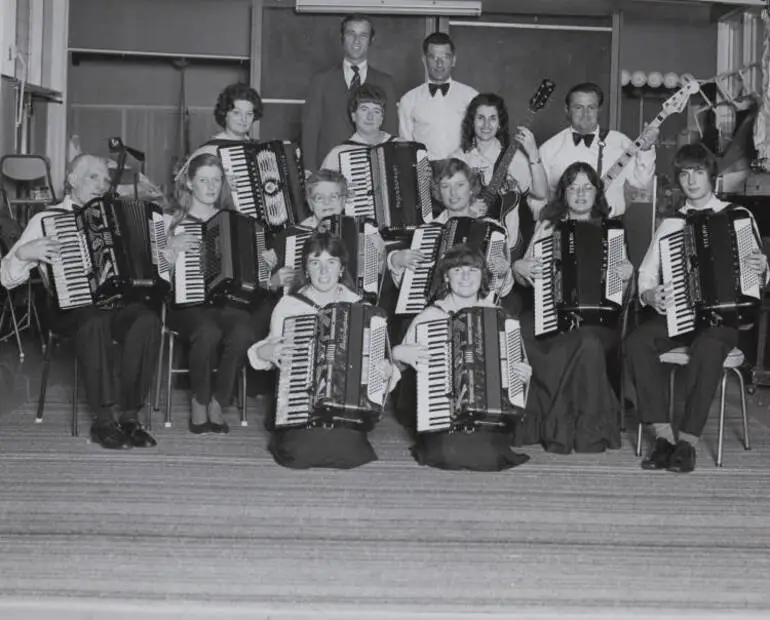 Image: Accordion orchestra, Papatoetoe, 1982.