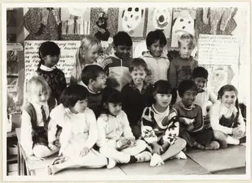 Image: Multicultural classroom, Pukekohe Hill School, ca 1987