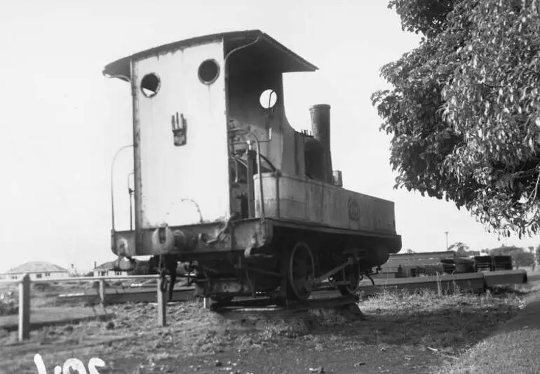 Image: Piha Tramway engine at Ōtāhuhu workshops.