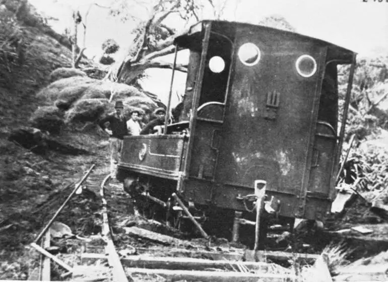 Image: Engine derailed.