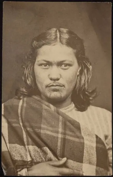 Image: Unidentified woman with moko kauae