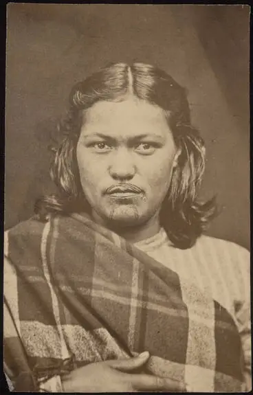 Unidentified woman with moko kauae Image: Unidentified woman with moko kauae