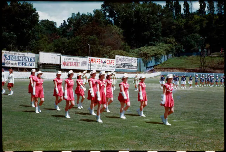 Image: Marching girls at Carlaw Park