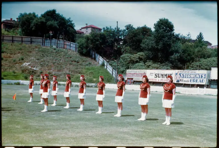 Image: Marching girls at Carlaw Park