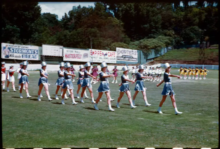 Image: Marching girls at Carlaw Park