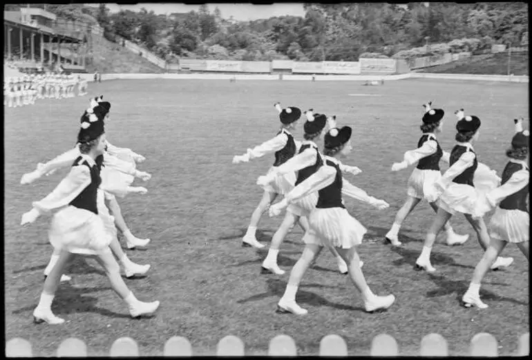 Image: Marching girls at Carlaw Park