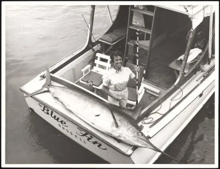 Image: Dorothy R Hooper, a competitor in a deep sea fishing contest