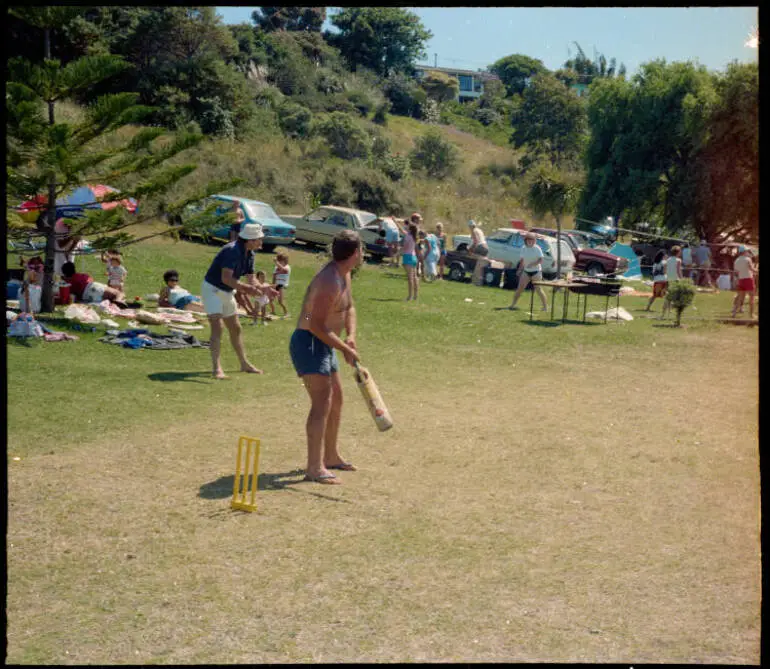 Image: Playing cricket at a Westfield Christmas BBQ