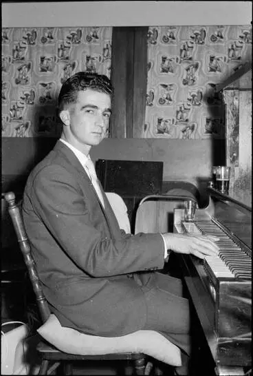 Image: Pianist at a 21st birthday party, 1959