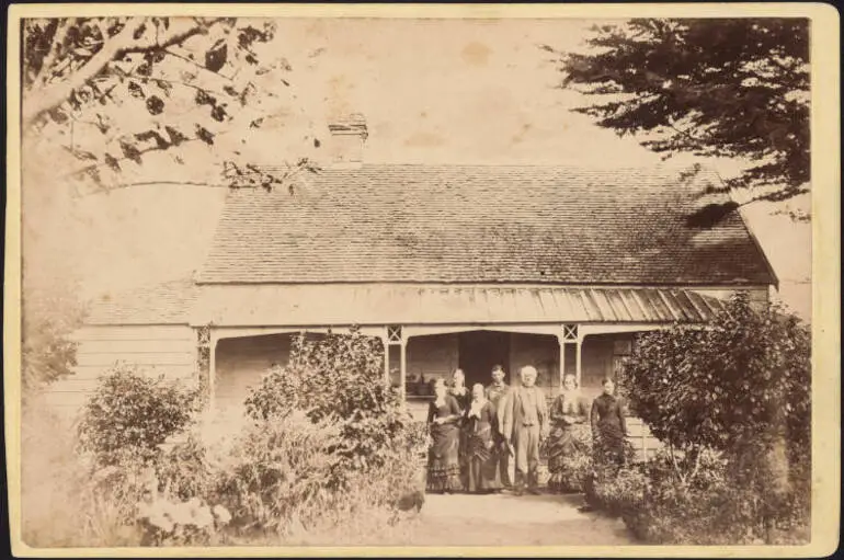 Image: John Watson and family, Papatoetoe, c1875