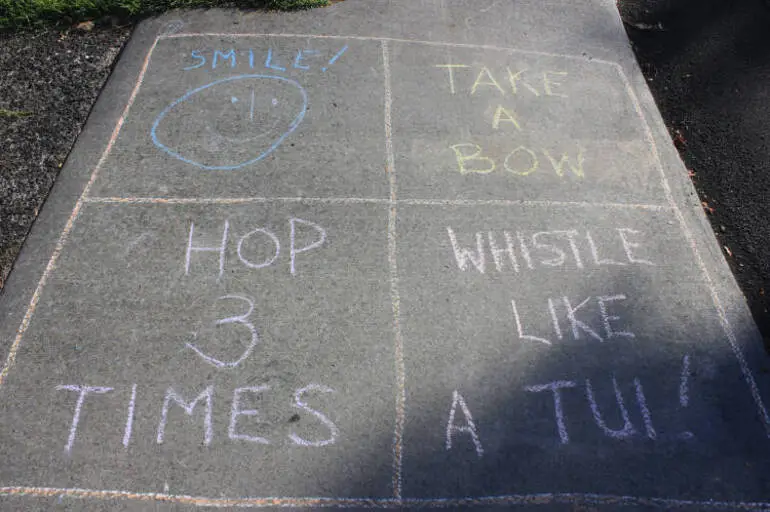 Image: Lockdown hopscotch, Salisbury Road, Birkdale, 2020