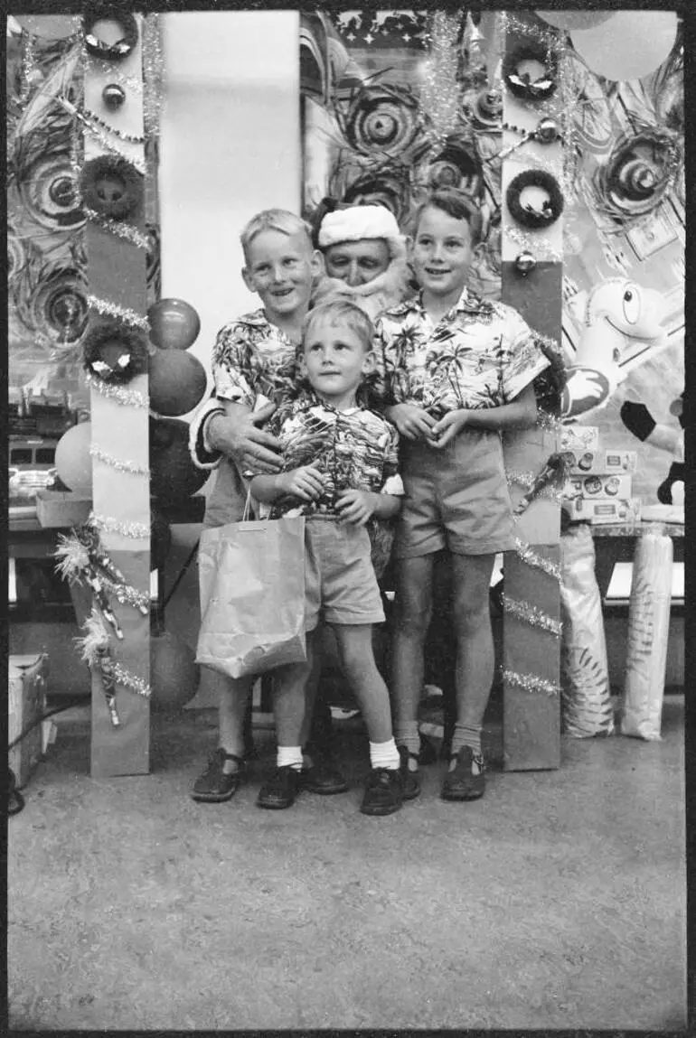 Image: Children sitting on Santa's knee, 1959