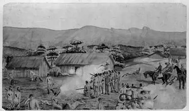 The fight at Rangiaowhia, 1864 Image: The fight at Rangiaowhia, 1864