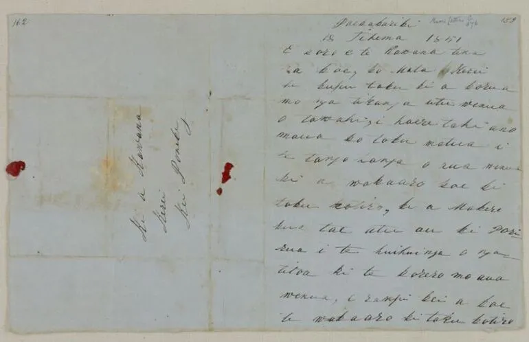 Image: Letter to Governor Grey at Wellington, written at Paekakariki