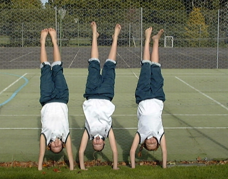 Image: Solway College girls performing handstands