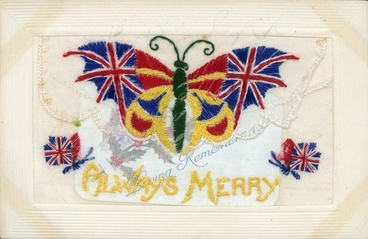 Image: 'Always Merry' : decorated postcard