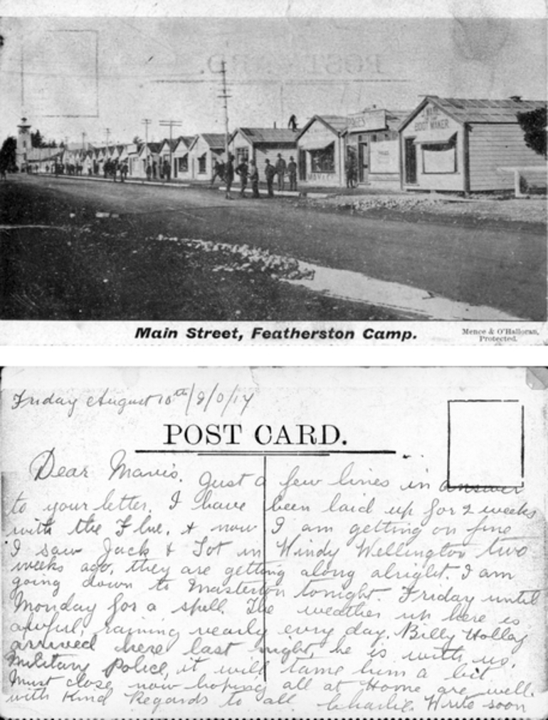 Image: Main Street, Featherston Camp, postcard : digital image