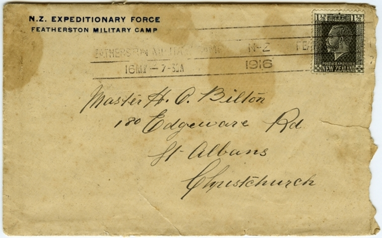 Image: N.Z. Expeditionary Force, Featherston Military Camp : envelope