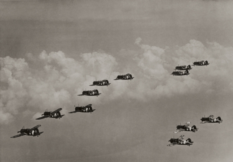 Image: Formation of Brewster Buffalo fighters : digital image