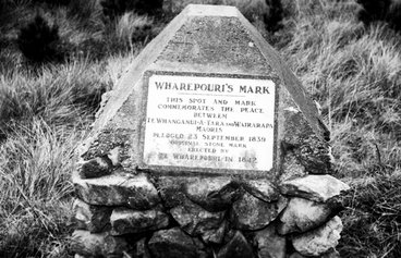 Image: Wharepouri's mark monument : Photograph