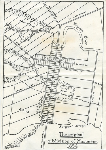 Image: Original subdivision of Masterton, 1854 : Map