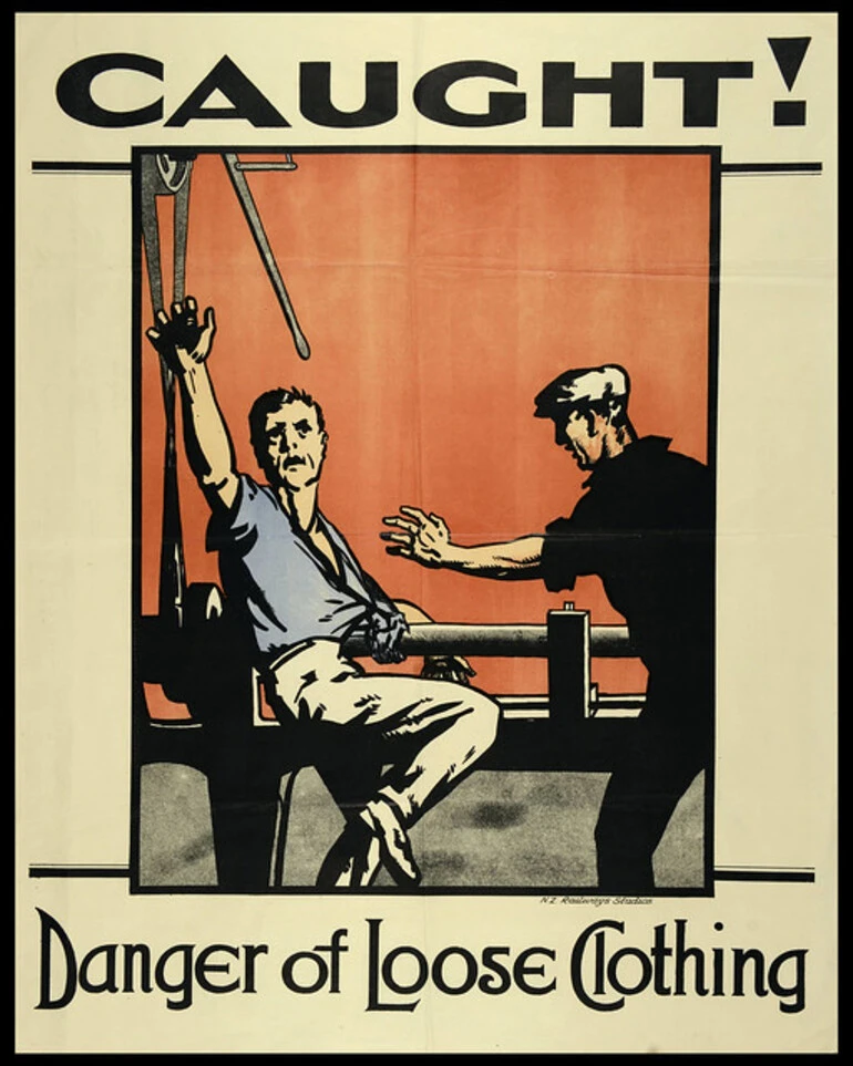 Image: 'Caught! Danger of Loose Clothing'