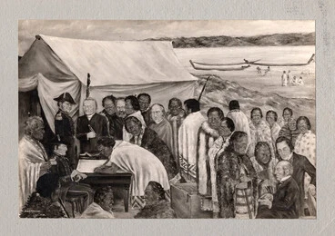 Image: “The Signing of the Treaty of Waitangi”, Ōriwa Haddon