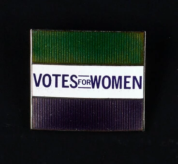 Image: Emily Davison and Votes For Women, 1993 badge