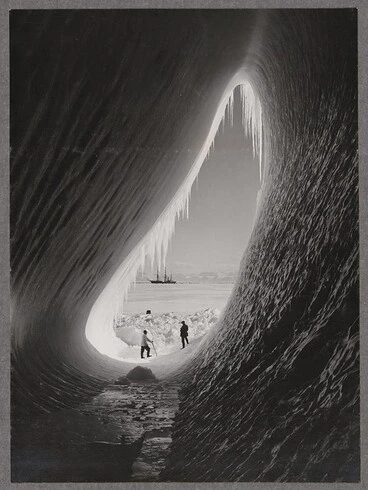 Image: Grotto in an iceberg, photographed during the British Antarctic Expedition of 1911-1913, 5 Jan 1911