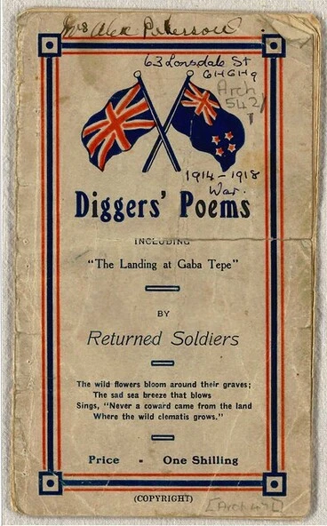 Diggers Poems - Cover Image: Diggers Poems - Cover