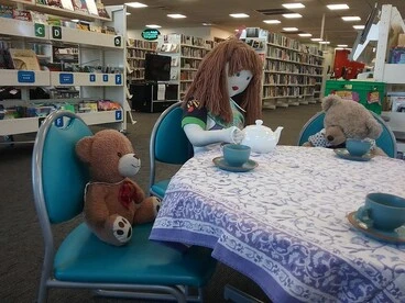 Image: Tea time, Teddy bear sleepover