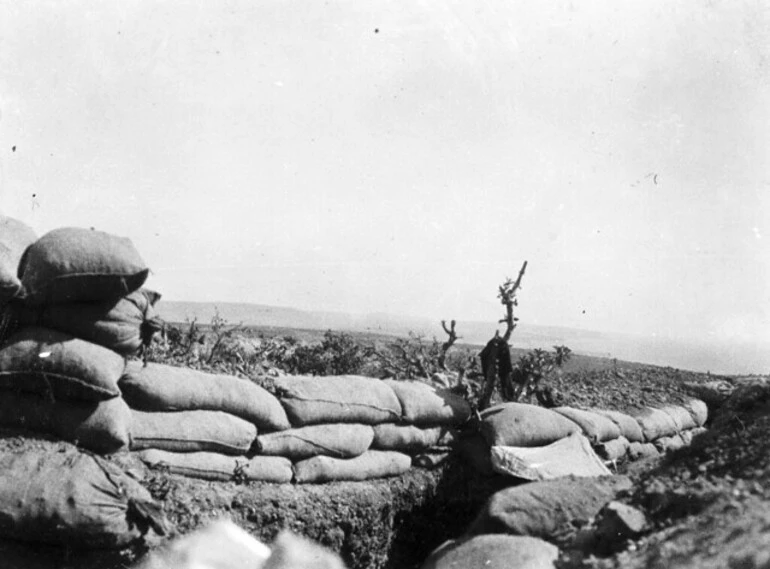 Image: View of a fire trench, Gallipoli, Turkey, 1915