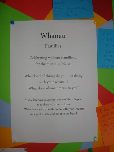 Image: Whanau display at Shirley Library