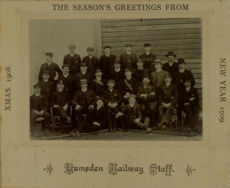 Image: Seasons Greetings form Lumsden Railway Staff 1908 & New Year 1909
