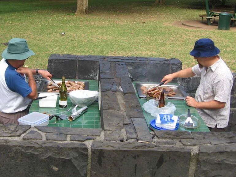 Image: Dad and Grandad Barbecuing