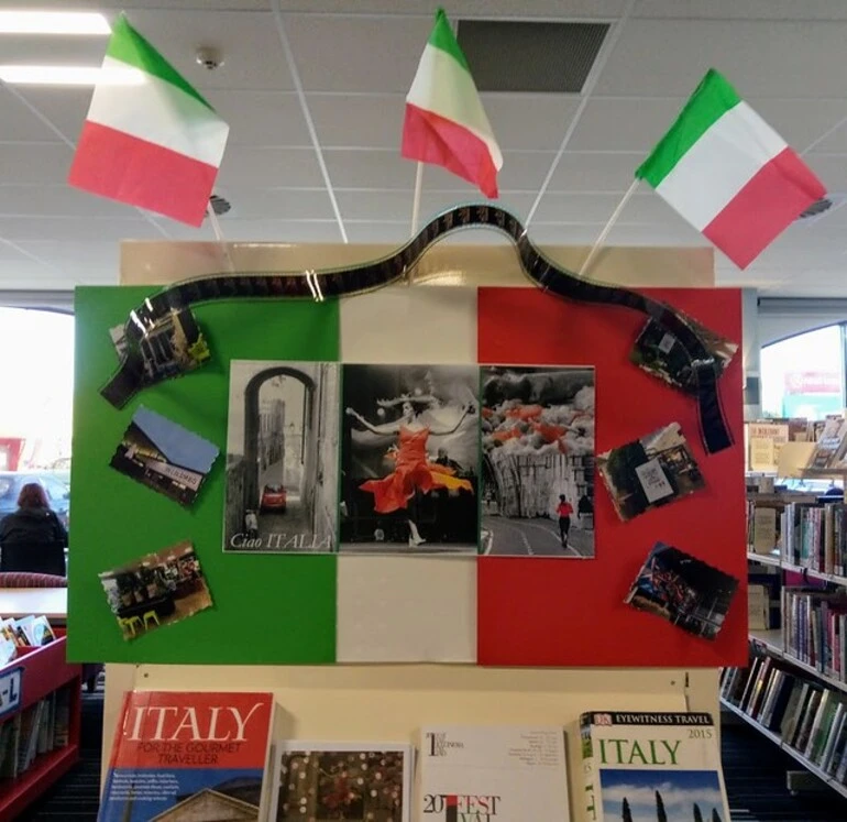 Image: Italian Film Festival display, Papanui Library