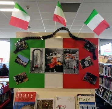 Italian Film Festival display, Papanui Library Image: Italian Film Festival display, Papanui Library