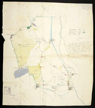 Image: Confiscated territory after the Maori Wars, in the Waikato, 1864